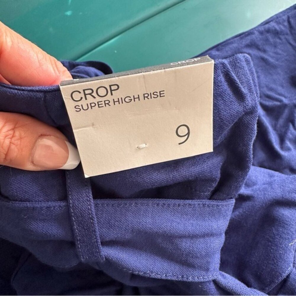 Indigo Rein Paper Bag Crop Navy Blue Women's Pants Size 9 - Picture 8 of 12